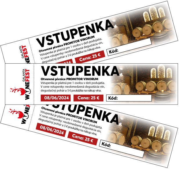 Vstupenka na podujatie WineFest Galanta 2026 pre 1 osobu